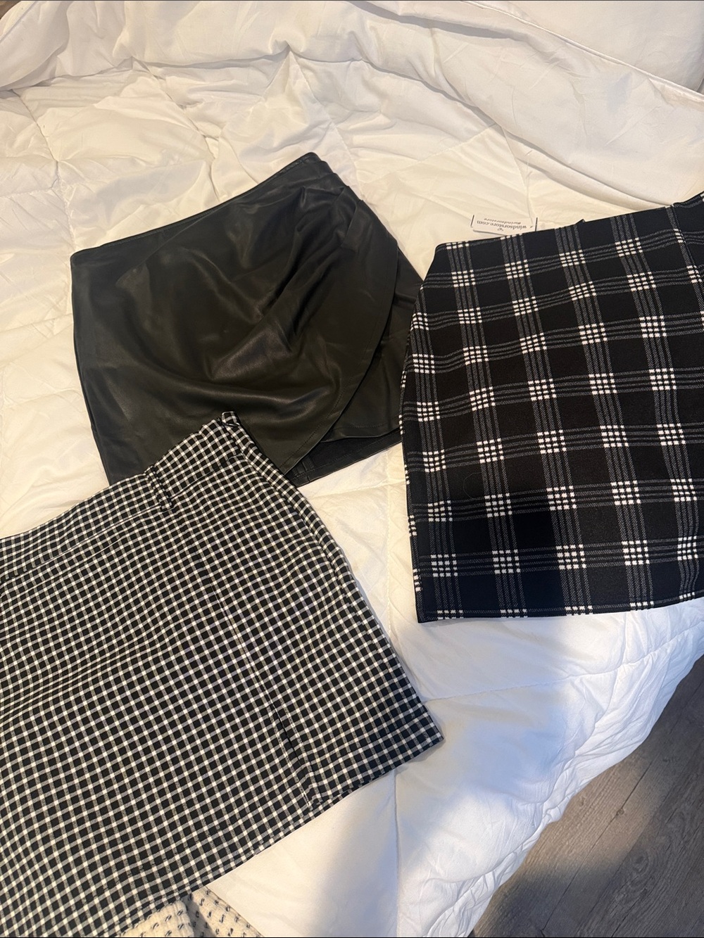 Black Faux Leather Mini Skirt - Women